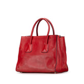 プラダ 三角ロゴプレート ハンドバッグ レッド レザー レディース PRADA 【中古】